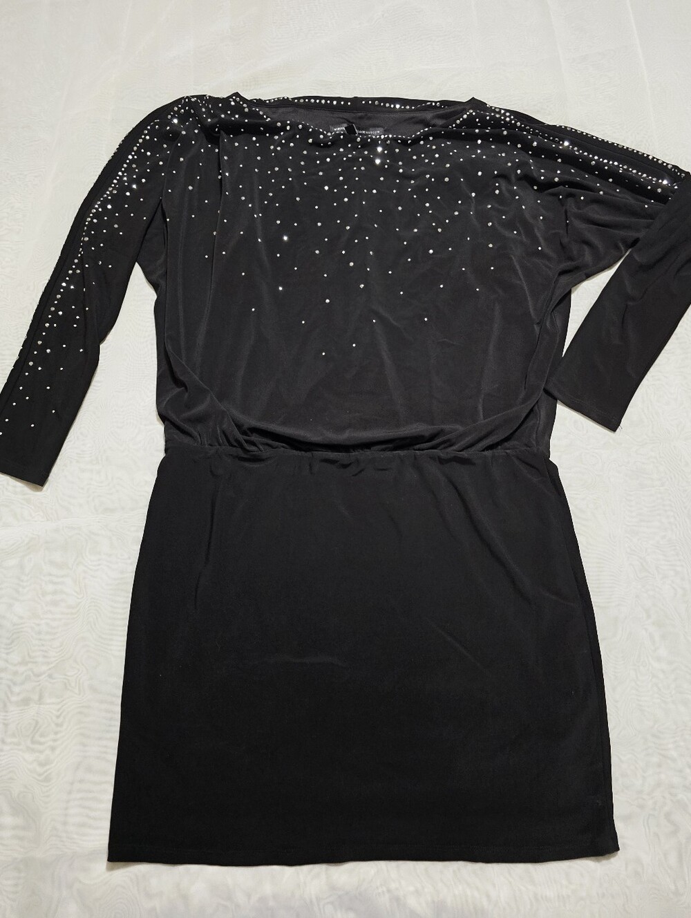 White House Black Market Dolman Sleeve Embellished Stud Blouson Dress